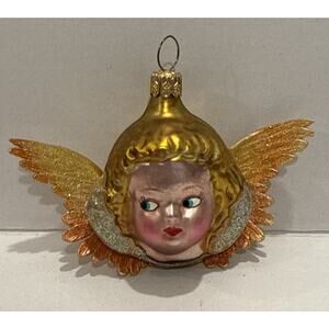 CHRISTOPHER RADKO CHERUB 3" ANGEL ORNAMENT GOLD RARE VINTAGE CHRISTMAS
